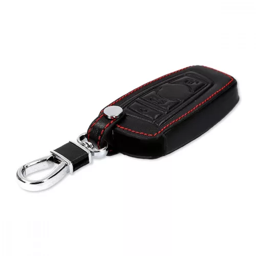 Husa Cheie Auto pentru BMW - 3 Butoane - Keyless Go, Piele ecologica, Negru, 43955.01