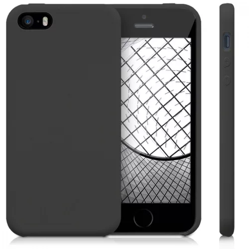Husa Apple iPhone 5 / iPhone 5s / iPhone SE, Silicon, Negru, 42766.47