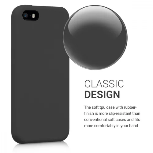 Husa Apple iPhone 5 / iPhone 5s / iPhone SE, Silicon, Negru, 42766.47
