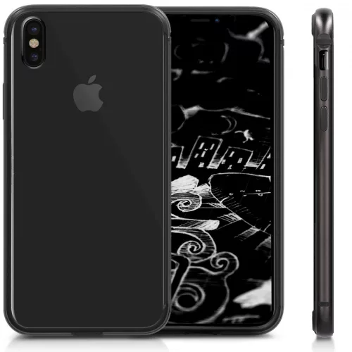 Husa Apple iPhone X / iPhone XS, Aluminiu, Negru, 43892.01
