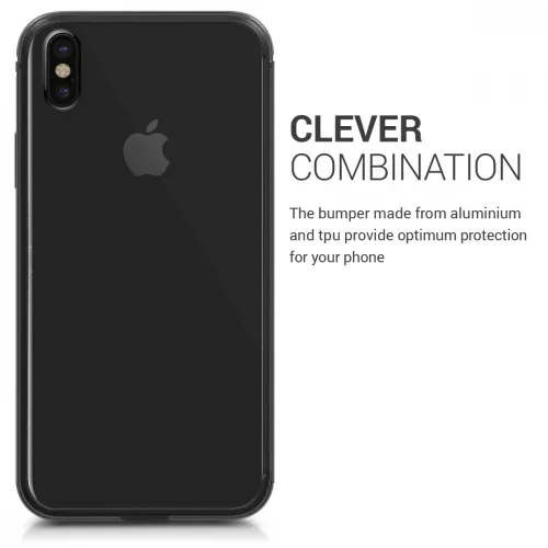 Husa Apple iPhone X / iPhone XS, Aluminiu, Negru, 43892.01