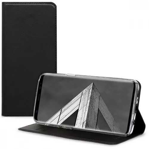 Husa Samsung Galaxy S9, Piele ecologica, Negru, 44090.01