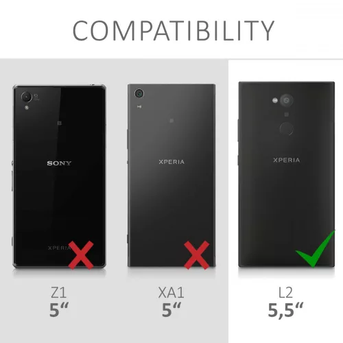 Husa Sony Xperia L2, Piele ecologica, Negru, 44287.01