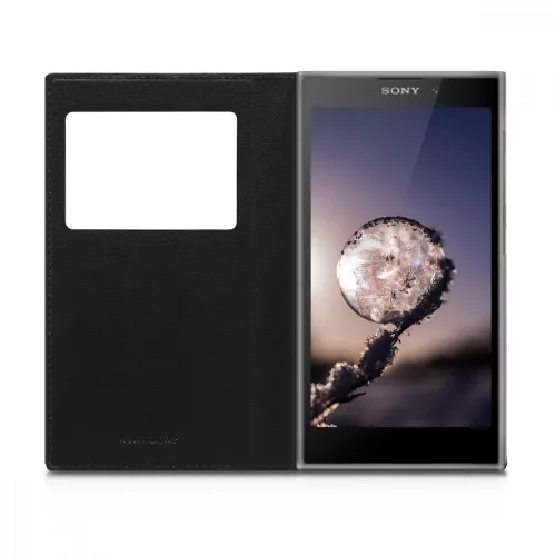 Husa Sony Xperia L2, Piele ecologica, Negru, 44287.01