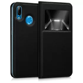 Husa Huawei P20 Lite, Piele ecologica, Negru, 44361.01