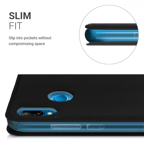 Husa Huawei P20 Lite, Piele ecologica, Negru, 44361.01