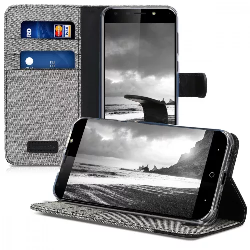 Husa ZTE Blade A6, Textil, Gri, 44462.22