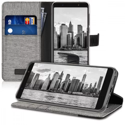 Husa Alcatel 3X, Textil, Gri, 44563.22