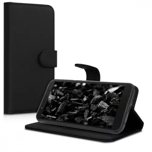 Husa Alcatel 1C, Piele ecologica, Negru, 44642.01