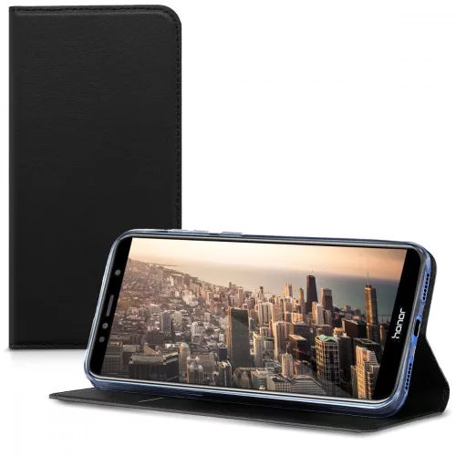 Husa Huawei Honor 7A, Piele ecologica, Negru, 44826.01