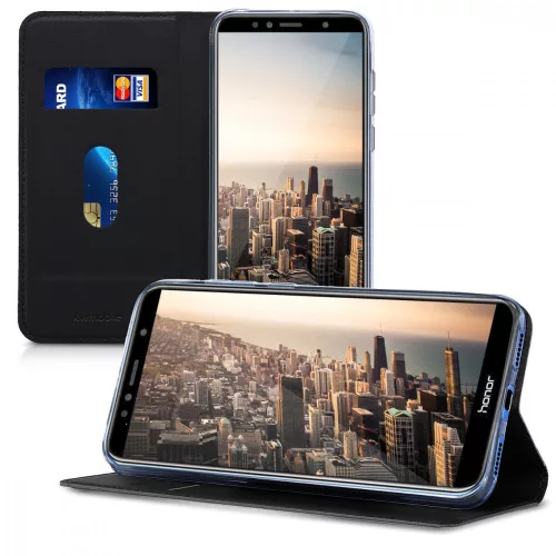 Husa Huawei Honor 7A, Piele ecologica, Negru, 44826.01