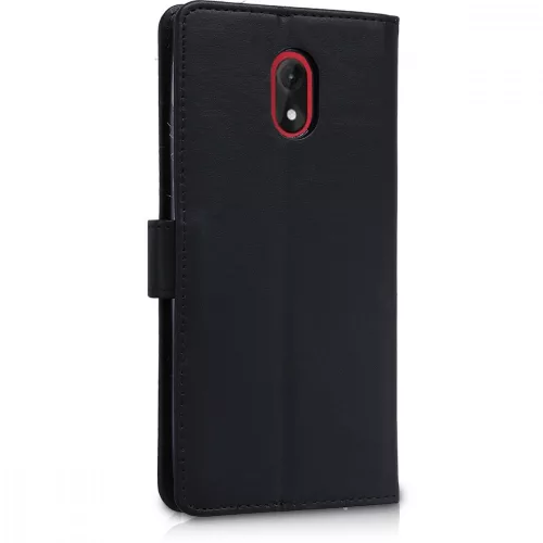 Husa Wiko Lenny 5, Piele ecologica, Negru, 44844.01
