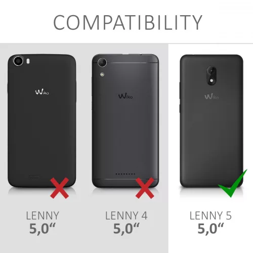 Husa Wiko Lenny 5, Piele ecologica, Negru, 44844.01