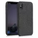Husa Apple iPhone X / iPhone XS, Textil, Negru, 43479.01