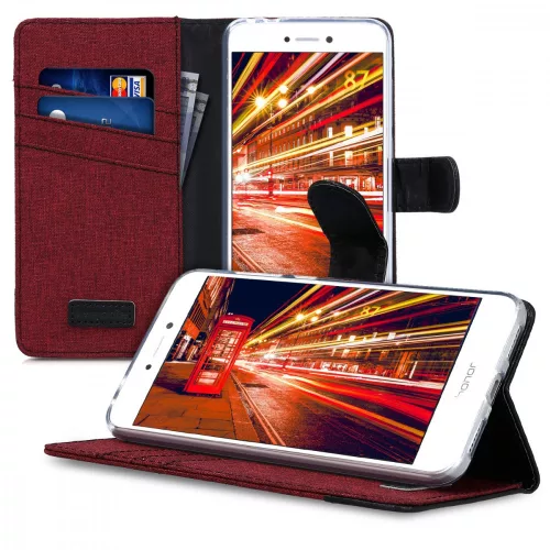 Husa Huawei P9 Lite (2017), Textil, Rosu, 40893.04