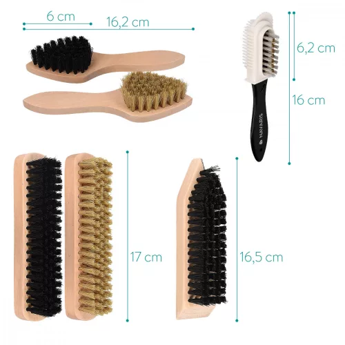 Set 6 perii Navaris pentru pantofi, maro, 45119.01