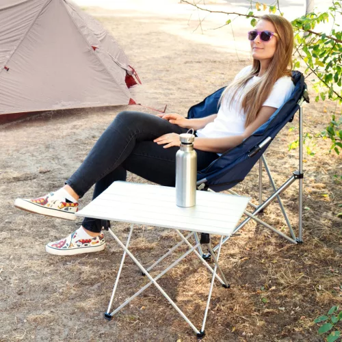 Masa camping pliabila Navaris, 55.7x40.5x38.5 cm, cu husa de transport, 45382.35