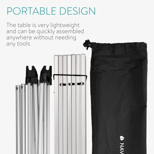 Masa camping pliabila Navaris, 55.7x40.5x38.5 cm, cu husa de transport, 45382.35