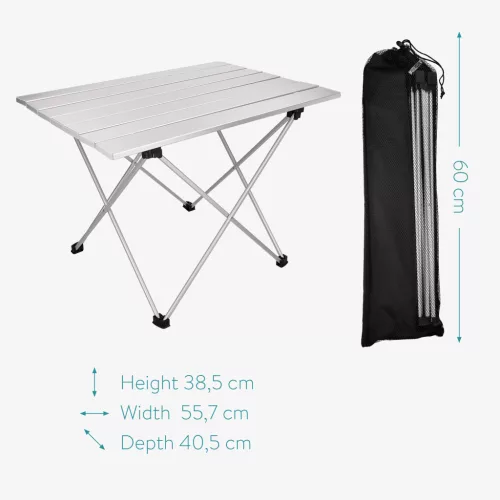 Masa camping pliabila Navaris, 55.7x40.5x38.5 cm, cu husa de transport, 45382.35