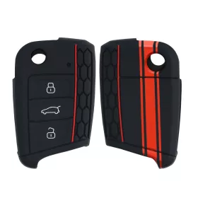   Husa Cheie Auto pentru VW - 3 Butoane, Silicon, Negru, 42888.09