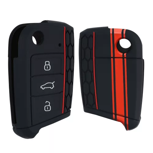 Husa Cheie Auto pentru VW - 3 Butoane, Silicon, Negru, 42888.09