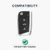 Husa Cheie Auto pentru VW - 3 Butoane, Silicon, Negru, 42888.09