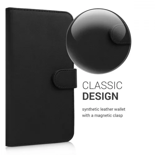 Husa Wiko View Max, Piele ecologica, Negru, 45875.01