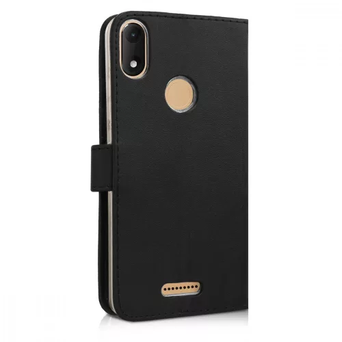 Husa Wiko View Max, Piele ecologica, Negru, 45875.01