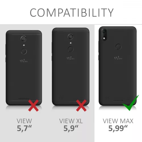 Husa Wiko View Max, Piele ecologica, Negru, 45875.01