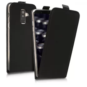 Husa Samsung Galaxy A6 Plus, Piele ecologica, Negru, 45882.01