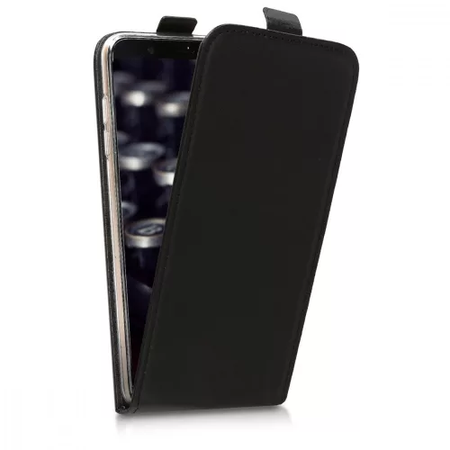 Husa Samsung Galaxy A6 Plus, Piele ecologica, Negru, 45882.01
