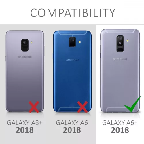 Husa Samsung Galaxy A6 Plus, Piele ecologica, Negru, 45882.01