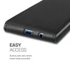 Husa Samsung Galaxy A6 (2018), Piele ecologica, Negru, 45881.01