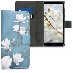 Husa Huawei Y6 (2018), Piele ecologica, Albastru, 45923.02