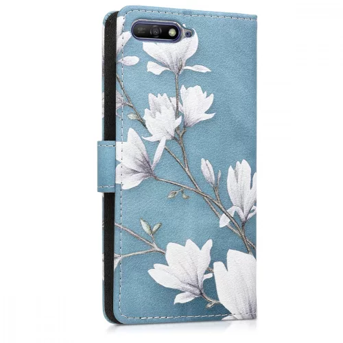 Husa Huawei Y6 (2018), Piele ecologica, Albastru, 45923.02