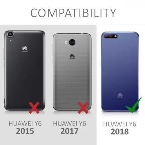 Husa Huawei Y6 (2018), Piele ecologica, Negru, 45923.03