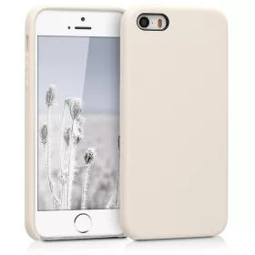 Husa Apple iPhone 5 / iPhone 5s / iPhone SE, Silicon, Crem, 42766.16
