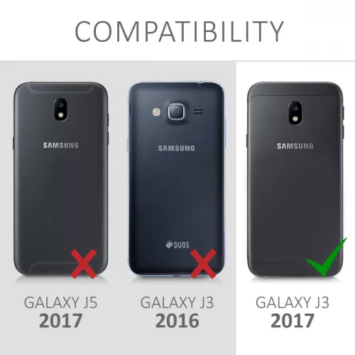 Husa Samsung Galaxy J3 (2017), Piele ecologica, Negru, 42482.08