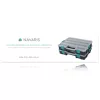 Set 2 organizatoare piese Navaris, 37.5x29x13.4 cm, separatoare reglabile, cleme, negru, plastic