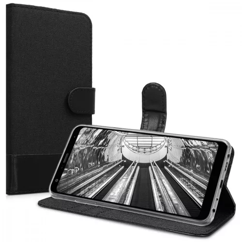 Husa LG Q Stylus, Textil, Negru, 46240.73
