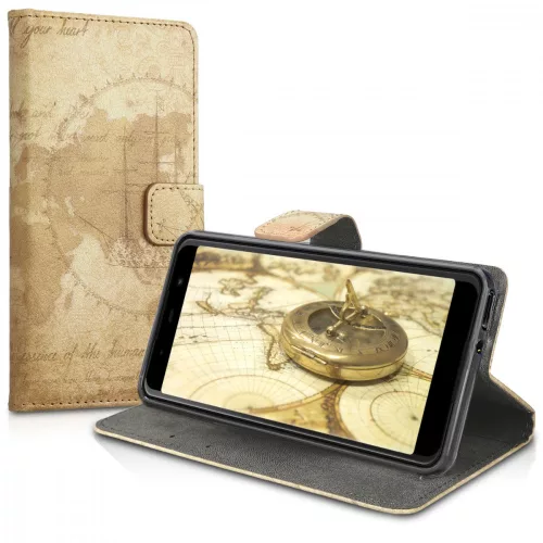 Husa Wiko Lenny 5, Piele ecologica, Maro, 46462.01