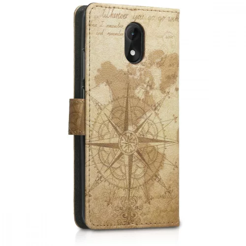 Husa Wiko Lenny 5, Piele ecologica, Maro, 46462.01