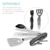 Set de ustensile pentru gratar din otel inoxidabil Navaris, 5 instrumente, 46478.01