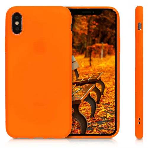 Husa Apple iPhone X / iPhone XS, Silicon, Portocaliu, 46270.69