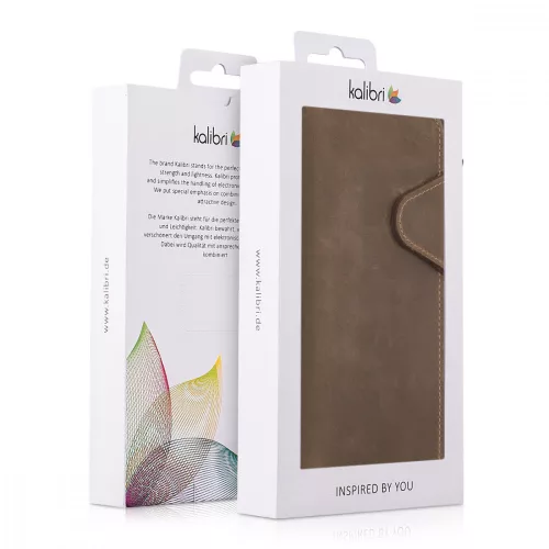 Husa Samsung Galaxy J6 Plus, Piele naturala, Maro, 46604.05