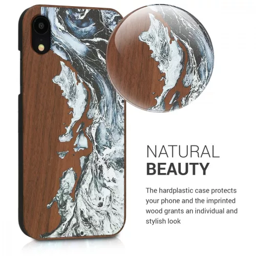 Husa Apple iPhone XR, Lemn, Maro, 46660.02