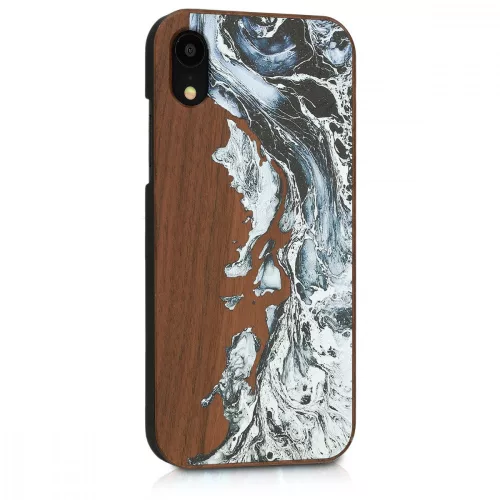 Husa Apple iPhone XR, Lemn, Maro, 46660.02