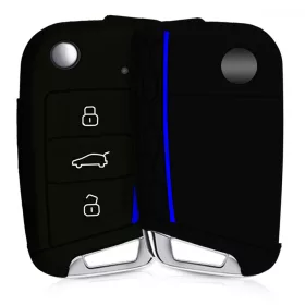   Husa Cheie Auto pentru VW - 3 Butoane, Silicon, Negru, 46967.04