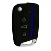 Husa Cheie Auto pentru VW - 3 Butoane, Silicon, Negru, 46967.04