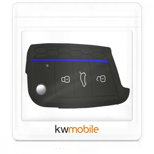 Husa Cheie Auto pentru VW - 3 Butoane, Silicon, Negru, 46967.04